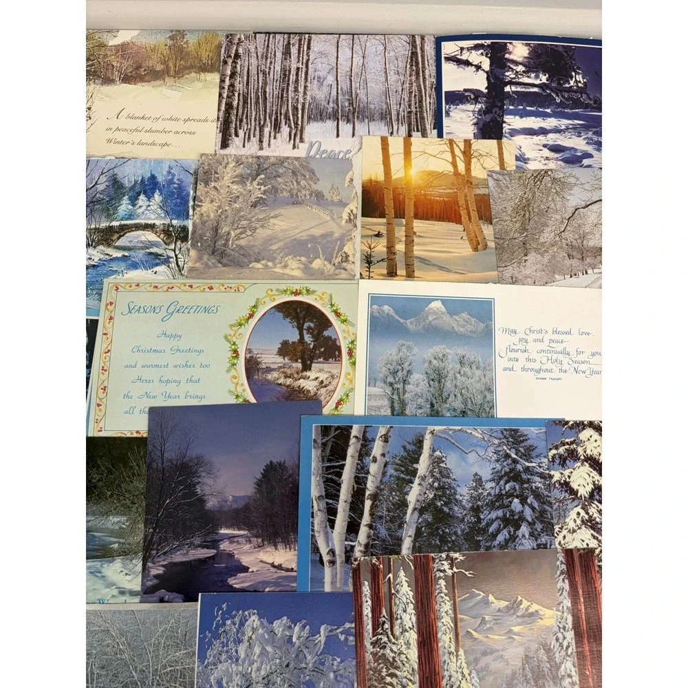 Vintage Christmas Cards Winter Snow Scenery  Fronts ONLY Scrapbooking Crafts 50+